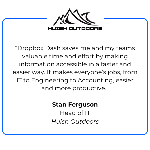 Dropbox's Customer: Huish Outdoors