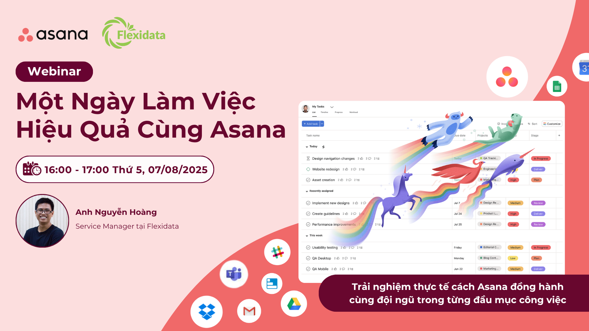 WEBINAR MỘT NGÀY LÀM VIỆC HIỆU QUẢ CÙNG ASANA