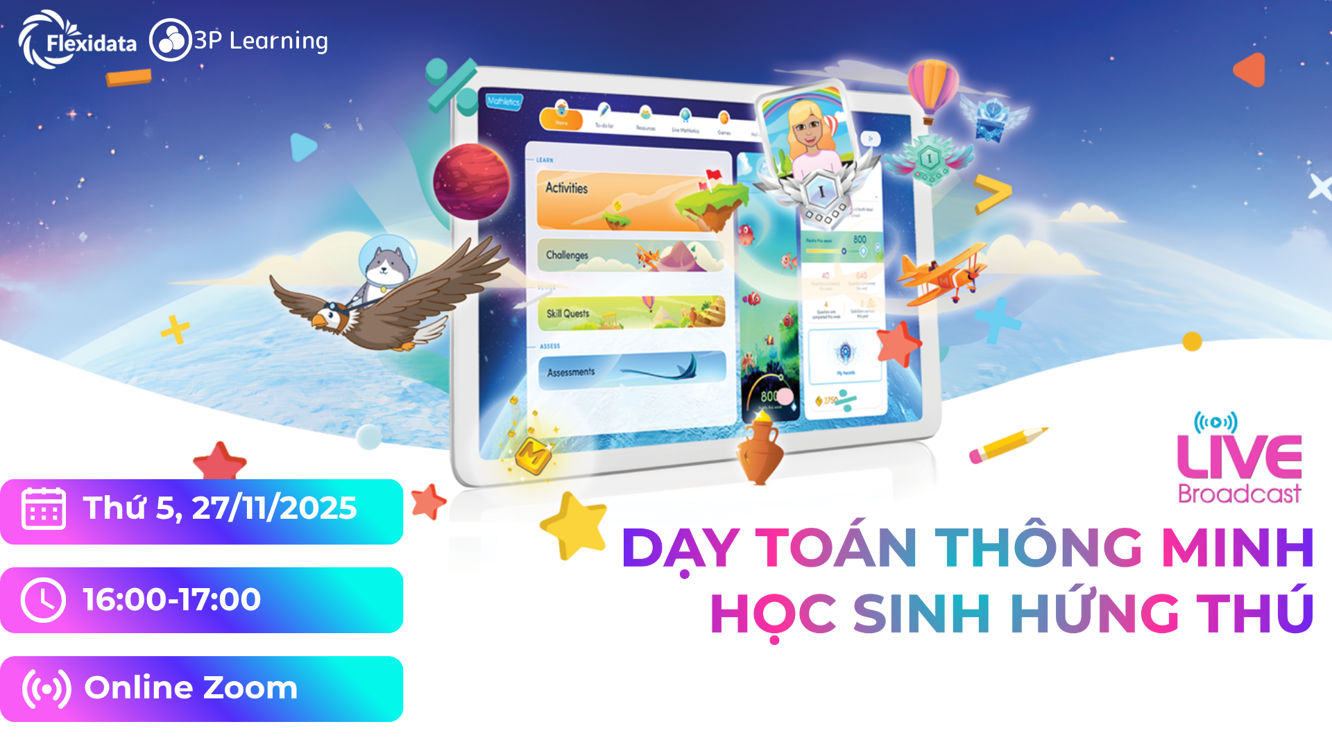 WEBINAR DẠY TOÁN THÔNG MINH, HỌC SINH HỨNG THÚ VỚI MATHLETICS