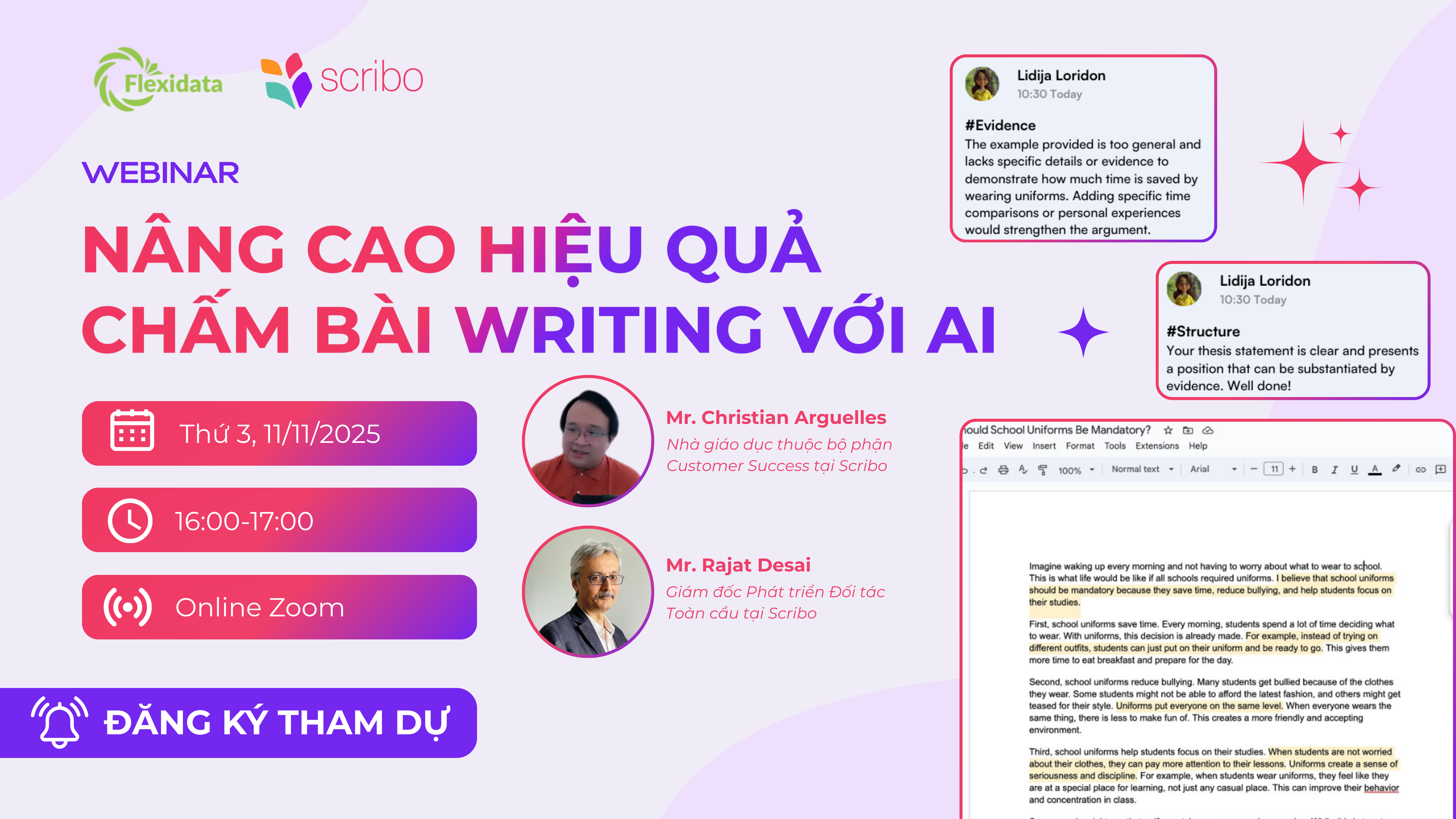 WEBINAR NÂNG CAO HIỆU QUẢ CHẤM BÀI VỚI AI