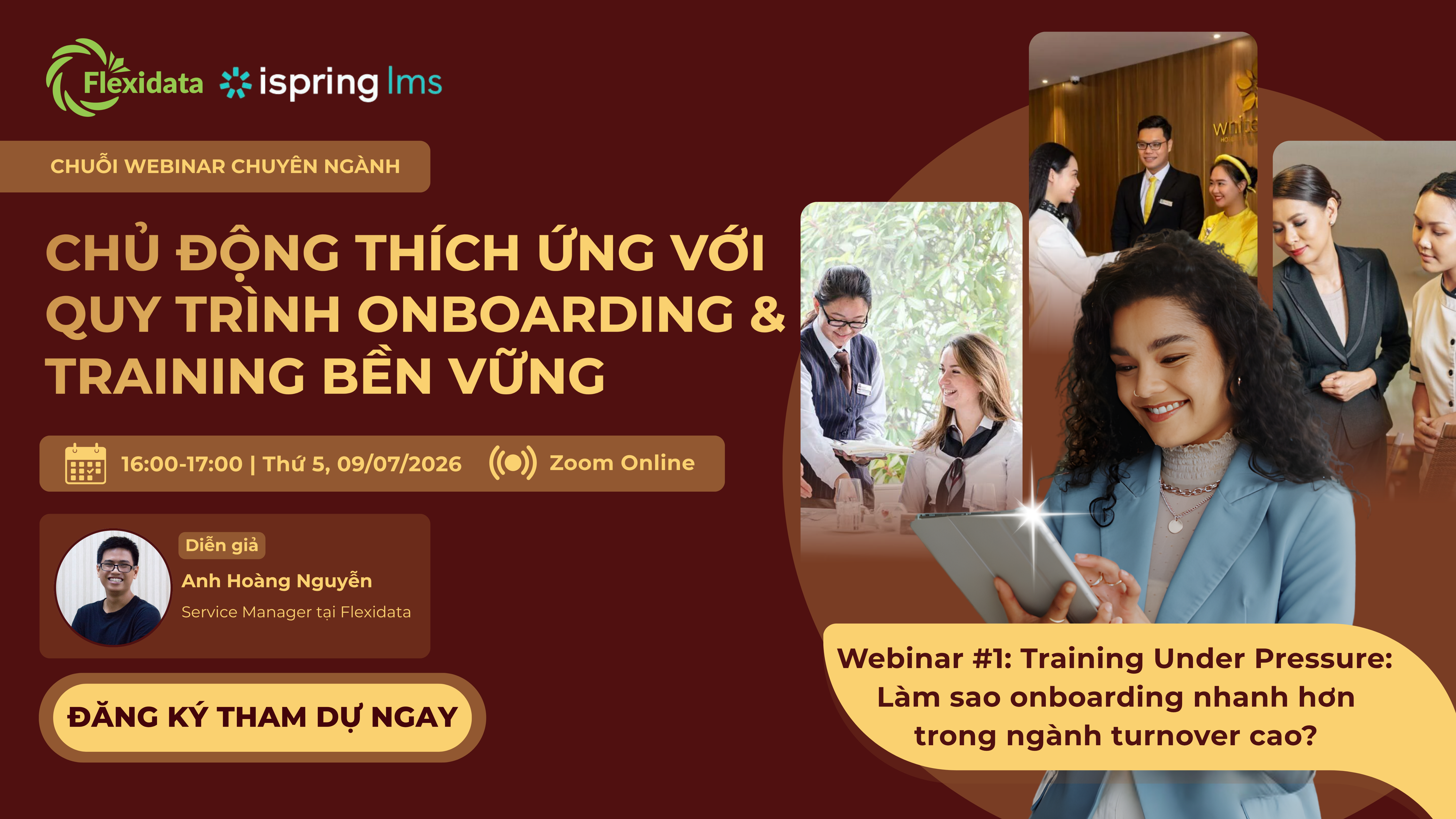 WEBINAR TRAINING UNDER PRESSURE: LÀM SAO ONBOARDING NHANH HƠN TRONG NGÀNH TURNOVER CAO?