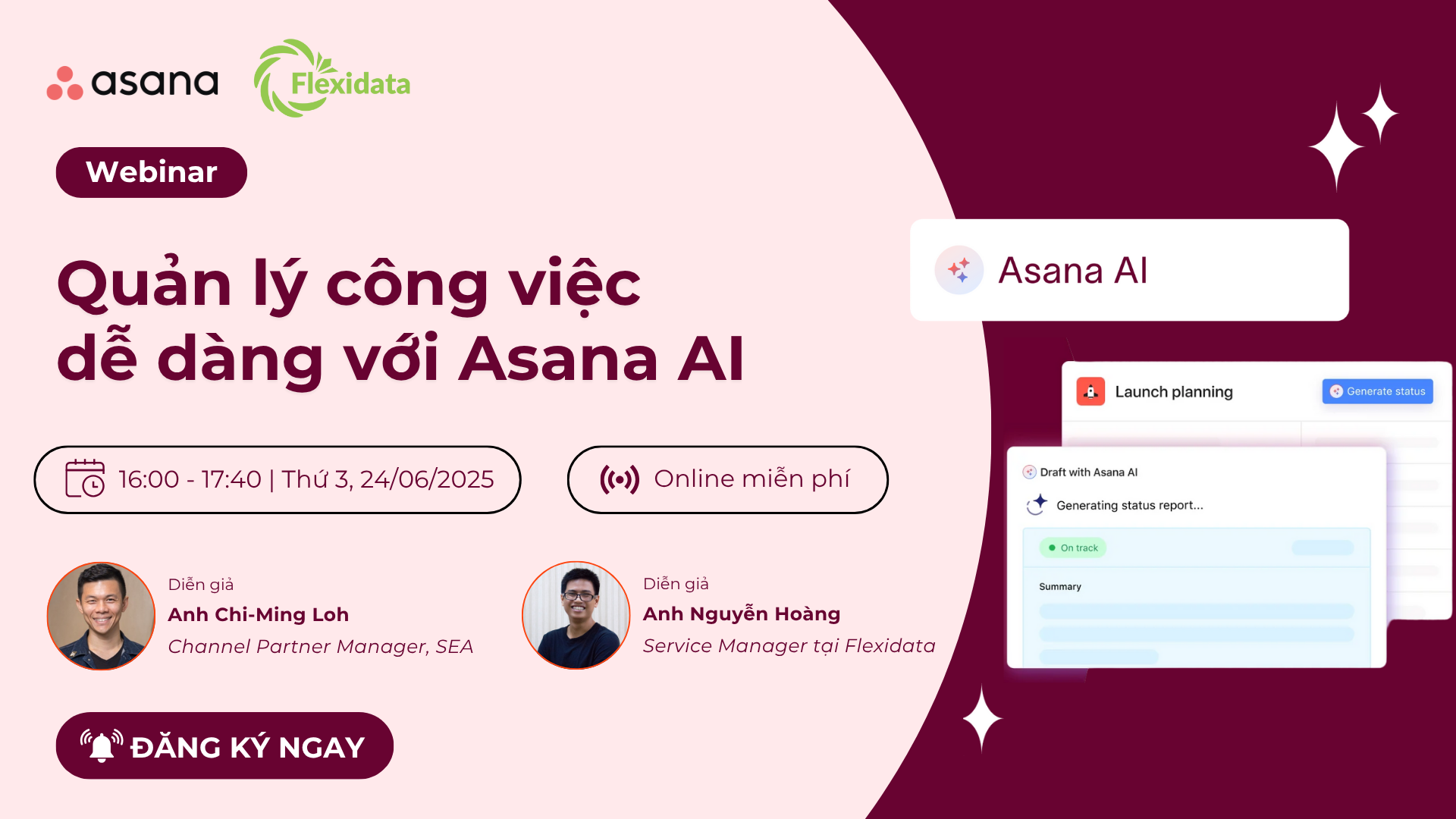 WEBINAR QUẢN LÝ CÔNG VIỆC HIỆU QUẢ VỚI ASANA AI
